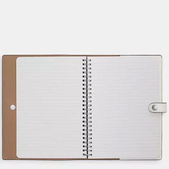 NEW Coach Refined Pebble Leather Chalk Multi Floral Print Notebook Journal - Picture 2 of 15